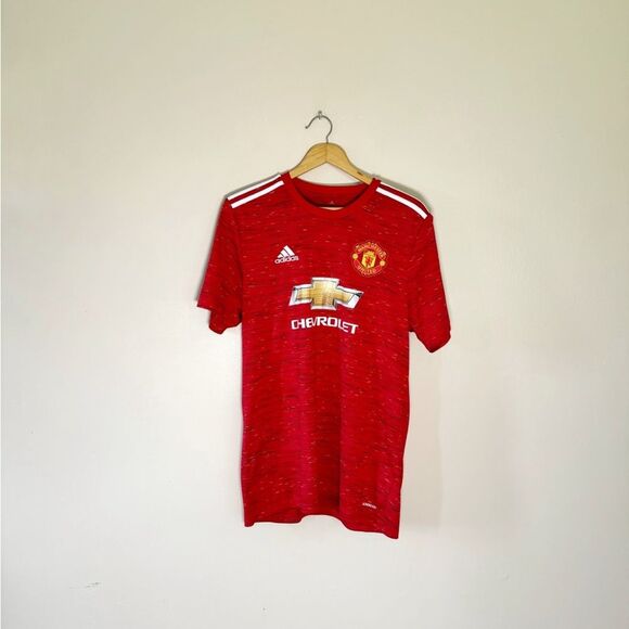 SALE! Men’s Red Adidas Manchester United Crewneck Jersey Size L EUC - Picture 1 of 6